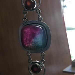 Bright Rainbow Quartz with Carnelian Good JuJu Artisan Made Bracelet Unique